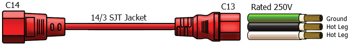 C14 to C13 power cord